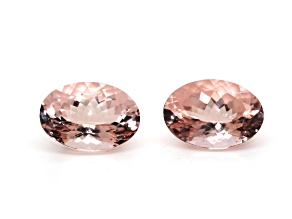 MORGANITE OVAL PINK PAIR GORGEOUS 18x13 mm, 25.01CTS