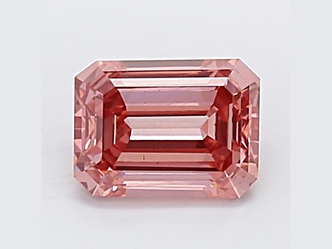 1.07ct Intense Pink Emerald Cut Lab-Grown Diamond VS2 Clarity IGI Certified