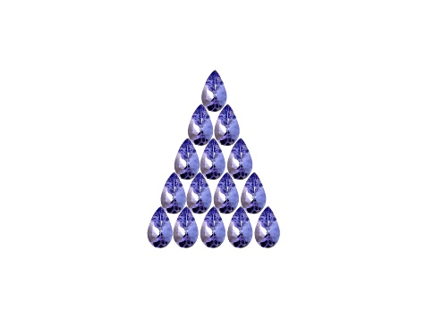 Tanzanite 6x4mm Pear Shape Set of 15 5.25ctw