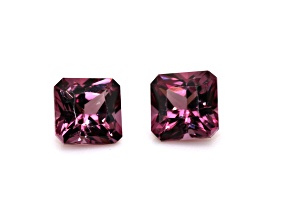 HIGH QUALITY MALAYA GARNET PAIR Octagon Square Shape 6X6 CTS 2.61 .PCS-2