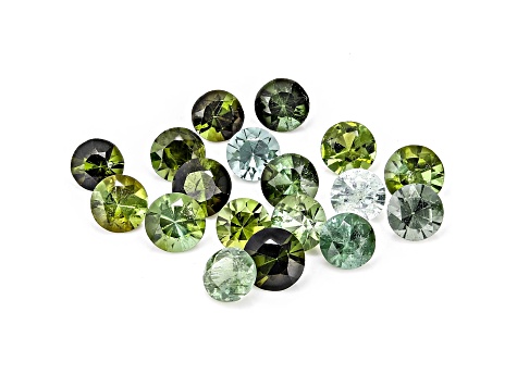 Green Tourmaline 4-4.5mm Round Set of 18 4.50ctw