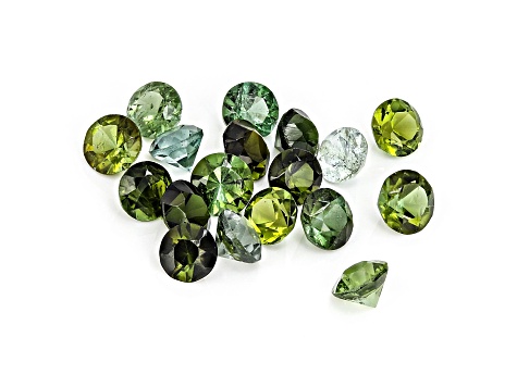 Green Tourmaline 4-4.5mm Round Set of 18 4.50ctw