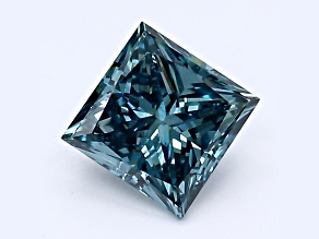 0.97ct Dark Blue Princess Cut Lab-Grown Diamond SI1 Clarity IGI Certified