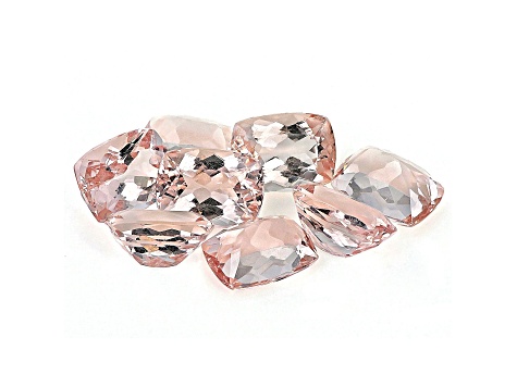 Morganite 7x5mm Cushion Set of 8 7.12ctw