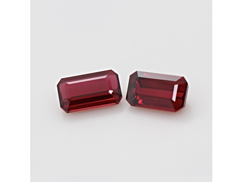 Ruby 11.4x6.8mm Emerald Cut Matched Pair 8.04ctw