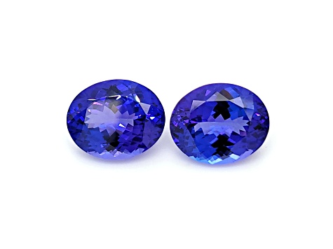 Tanzanite 13.0x10.7mm Oval Matched Pair 12.89ctw