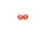Padparadscha Sapphire 5mm Round Matched Pair 1.37ctw