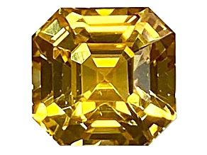 Yellow Sapphire Loose Gemstone 6.6x6.4mm Emerald Cut 2ct