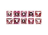 Pink Tourmaline 3mm Square Set of 10 1.50ctw