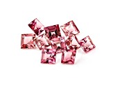 Pink Tourmaline 3mm Square Set of 10 1.50ctw
