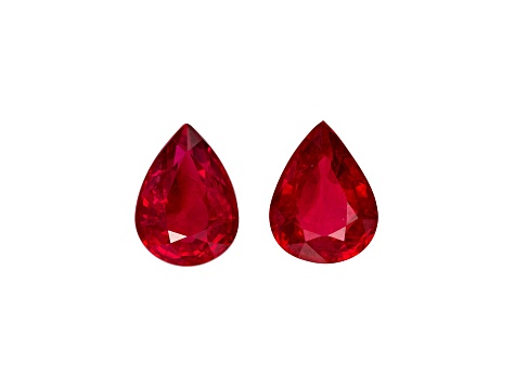 Ruby 8x6mm Pear Shape Matched Pair 2.75ctw