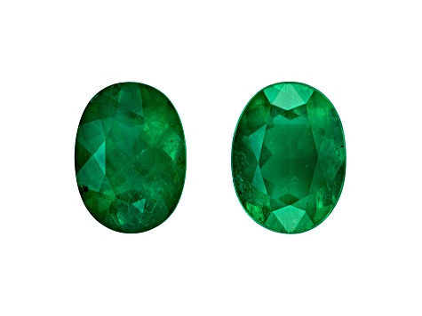 Brazilian Emerald 7.7x5.8mm Oval Matched Pair 2.13ctw