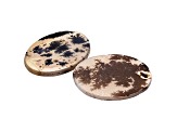 Dendritic Agate Oval and Round Cabochon Set of 2 58.70ctw
