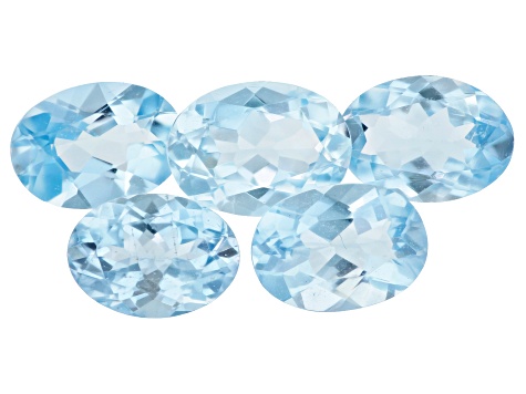 Aquamarine 7x5mm Oval Set of 5 3.40ctw