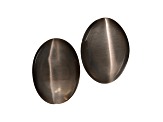 Sillimanite Cats Eye 8x6mm Oval Cabochon Matched Pair 3.50ctw