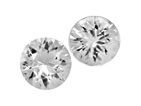 White Zircon 5mm Round 1.25ctw Set Of 2