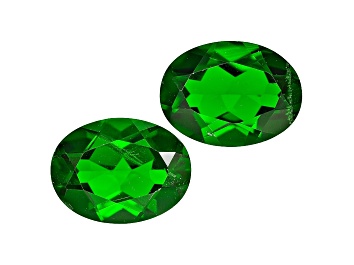 Picture of Chrome Diopside 8x6mm Oval Flower Cut Matched Pair 2.00ctw