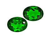 Chrome Diopside 8x6mm Oval Flower Cut Matched Pair 2.00ctw