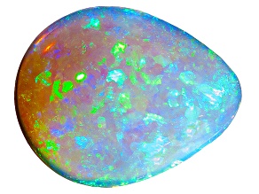 Black Opal 18.37x14.65mm Pear Shape Cabochon 6.75ct