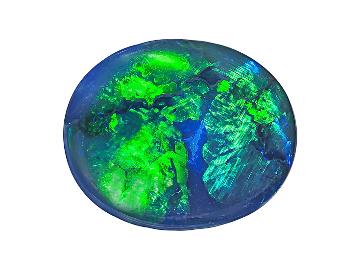 Black Opal 12.5x10.5mm Oval Cabochon 3.47ct
