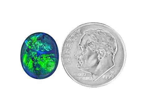 Black Opal 12.5x10.5mm Oval Cabochon 3.47ct