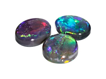 Picture of Lightning Ridge opal set of 3 oval cabochons 2.07ctw