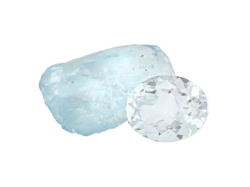 Picture of Aquamarine 10x8mm Oval 1.75ct With Free Form Rough