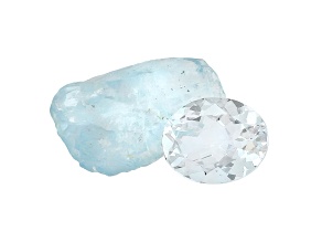 Aquamarine 10x8mm Oval 1.75ct With Free Form Rough