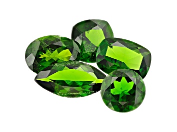 Picture of Chrome Diopside Mixed Shapes and Sizes Set of 5 7.26ctw