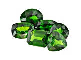 Chrome Diopside Mixed Shapes and Sizes Set of 6 10.55ctw
