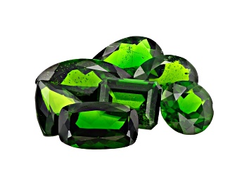Picture of Chrome Diopside Mixed Shapes and Sizes Set of 7 15.56ctw