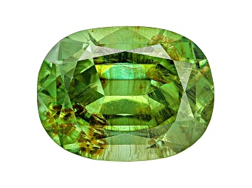 Picture of Demantoid Garnet With Horsetail 8x6mm Cushion 1.52ct