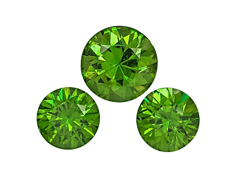 Demantoid Garnet Round Set of 3 0.77ctw