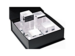 Acrylic Gemstone Display Stands 4x4, 4x6, 4x8, 4x10cm Set Of 4