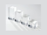 Acrylic Gemstone Display Stands 4x4, 4x6, 4x8, 4x10cm Set Of 4