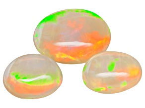 Tazma Ethiopian Opal 9mm and 12mm Round Cabochon Set 5.50ctw