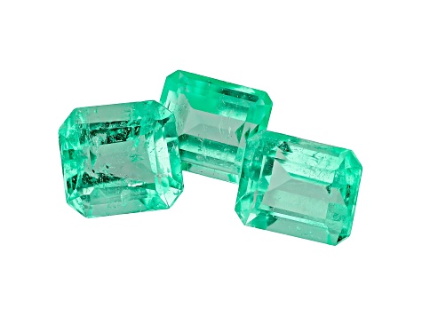 2.53ct mm Varies Set Of 3 Ec Colombian Emerald Clarity Enhanced / Cut: Colombia