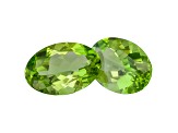 Peridot 12x8mm Oval Matched Pair 5.94ctw