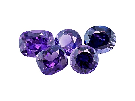 Purple Sapphire Mixed Shape Set 4.03ctw