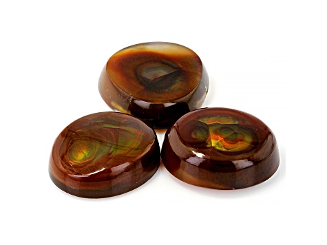 Fire Agate Mixed Shape And Size Cabochon 31.81tw Set of 3