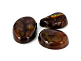 Fire Agate Mixed Shape And Size Cabochon 24.28tw Set of 3