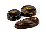 Fire Agate Mixed Shape And Size Cabochon 30.12tw Set of 3