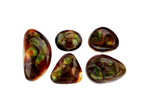 Fire Agate Mixed Shape And Size Cabochon 31.76tw Set of 5