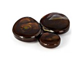 Fire Agate Mixed Shape And Size Cabochon 17.39tw Set of 3