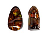 Fire Agate Mixed Shape And Size Cabochon 15.54tw Set of 2.
