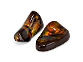 Fire Agate Mixed Shape And Size Cabochon 15.54tw Set of 2.