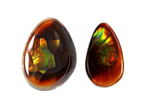 Fire Agate Millimeter Varies Pear Shape Cabochon 19.10tw Set of 2.