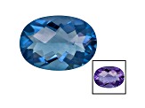 Blue Fluorite Color Shift 14x10mm Oval Checkerboard Cut 5.50ct
