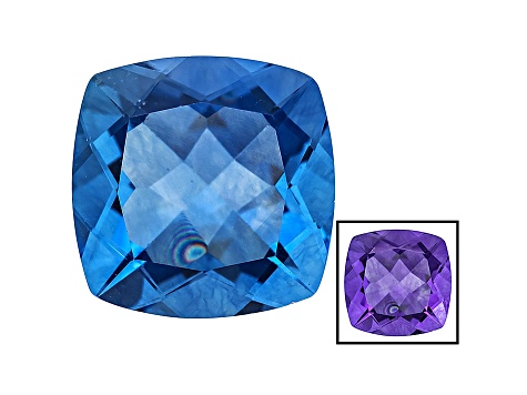 Blue Fluorite Color Shift 14mm Square Cushion 11.25ct