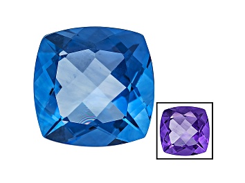 Picture of Blue Fluorite Color Shift 16mm Square Cushion 18.00ct